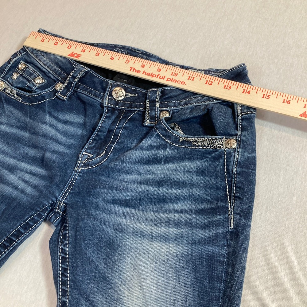 Miss Me Signature Skinny Jeans 27 Medium Wash Embellished Distressed JP7072S5 - Picture 5 of 16